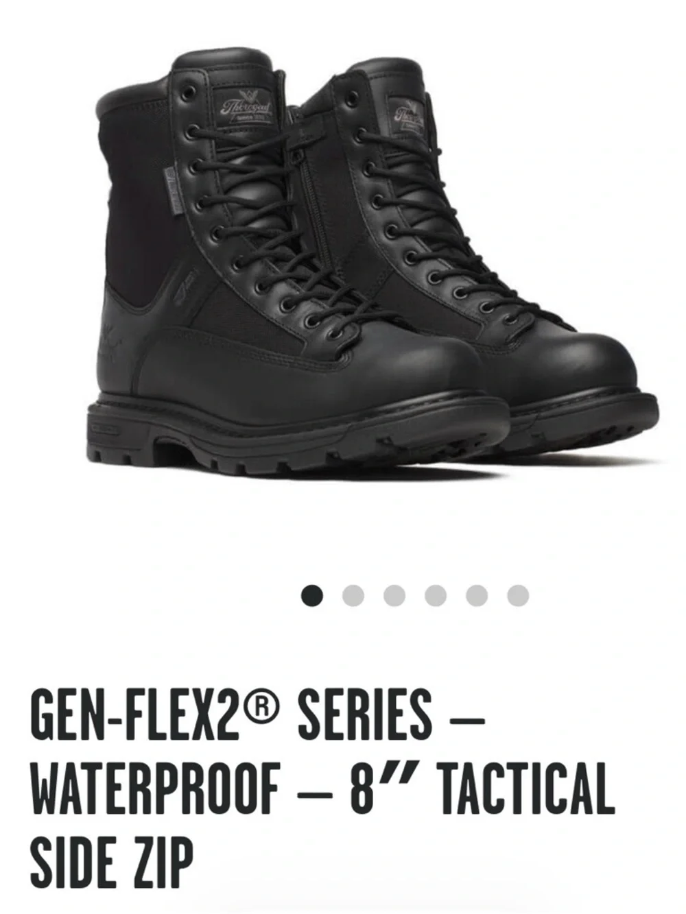 Thorogood 8” Tactical Waterproof Side Zip Boots Size 7M NWT
